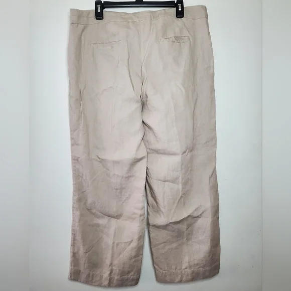 Fabindia Linen Pants Size XL Womens Highwaist Cropped Coastal - Picture 5 of 11
